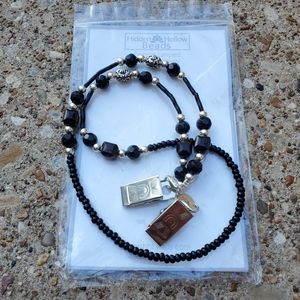Hidden Hollow Beads Black Lanyard 25" for ID or Badge